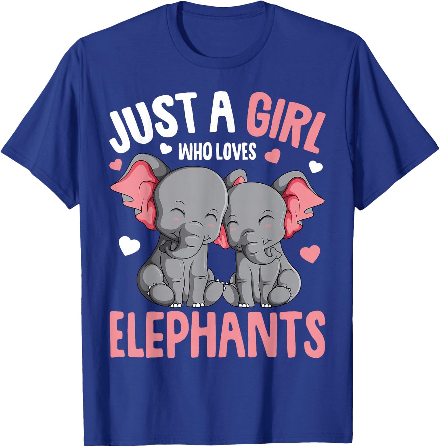 Just a Girl who Loves Elephants Kids Girls Elephant Lover T-Shirt - T-Shirt | Royal