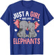 Just a Girl who Loves Elephants Kids Girls Elephant Lover T-Shirt - T-Shirt | Royal