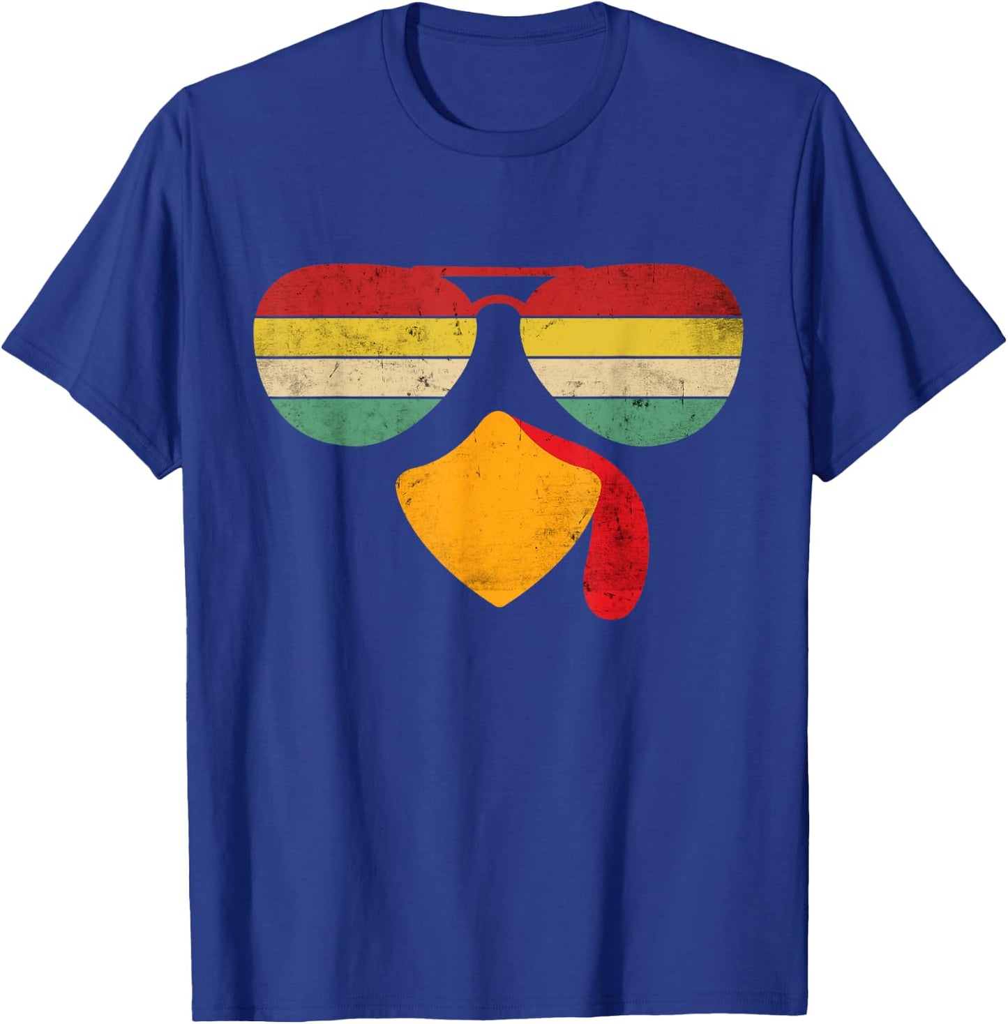 Vintage Turkey Face Thanksgiving Sunglasses Costume Boy Girl T-Shirt - T-Shirt | Royal