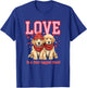 Everystepcounts4us Golden Retriever Love Valentine -Adults Black Small Classic Fit Short Sleeve Valentine's Day Golden Retriever T-Shirt - T-Shirt | Royal