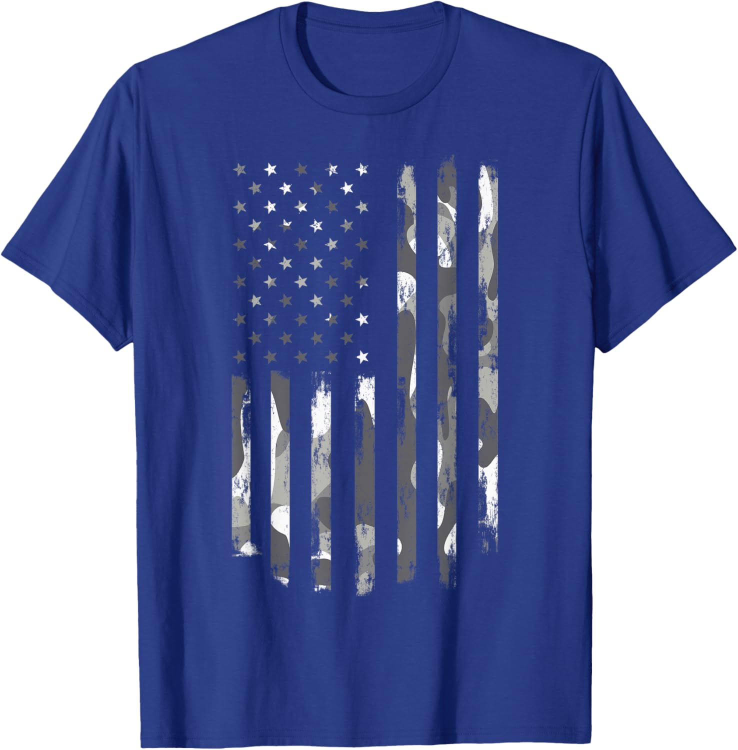 Camo American Flag USA Camouflage Men Boys Women Girls Kids T-Shirt - T-Shirt | Royal