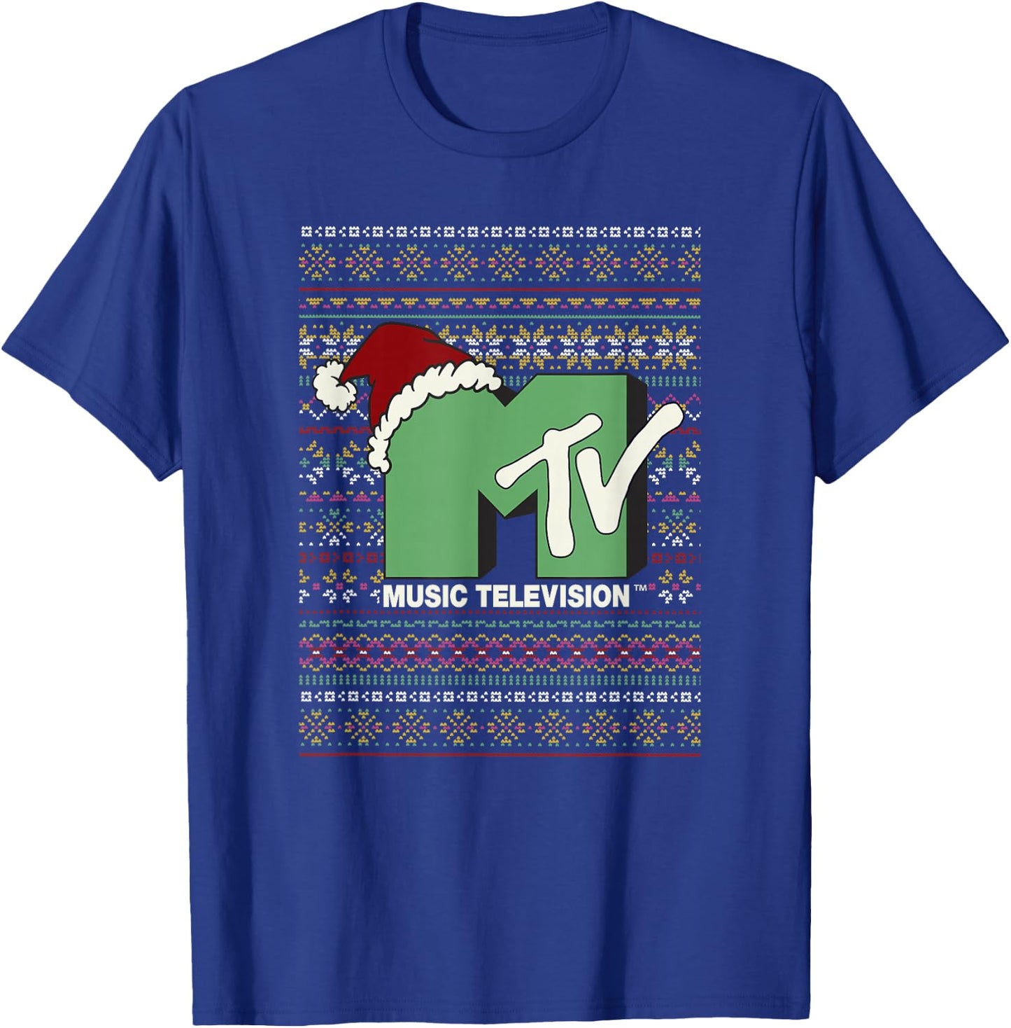 MTV Christmas Ugly Sweater Logo T-Shirt - T-Shirt | Royal