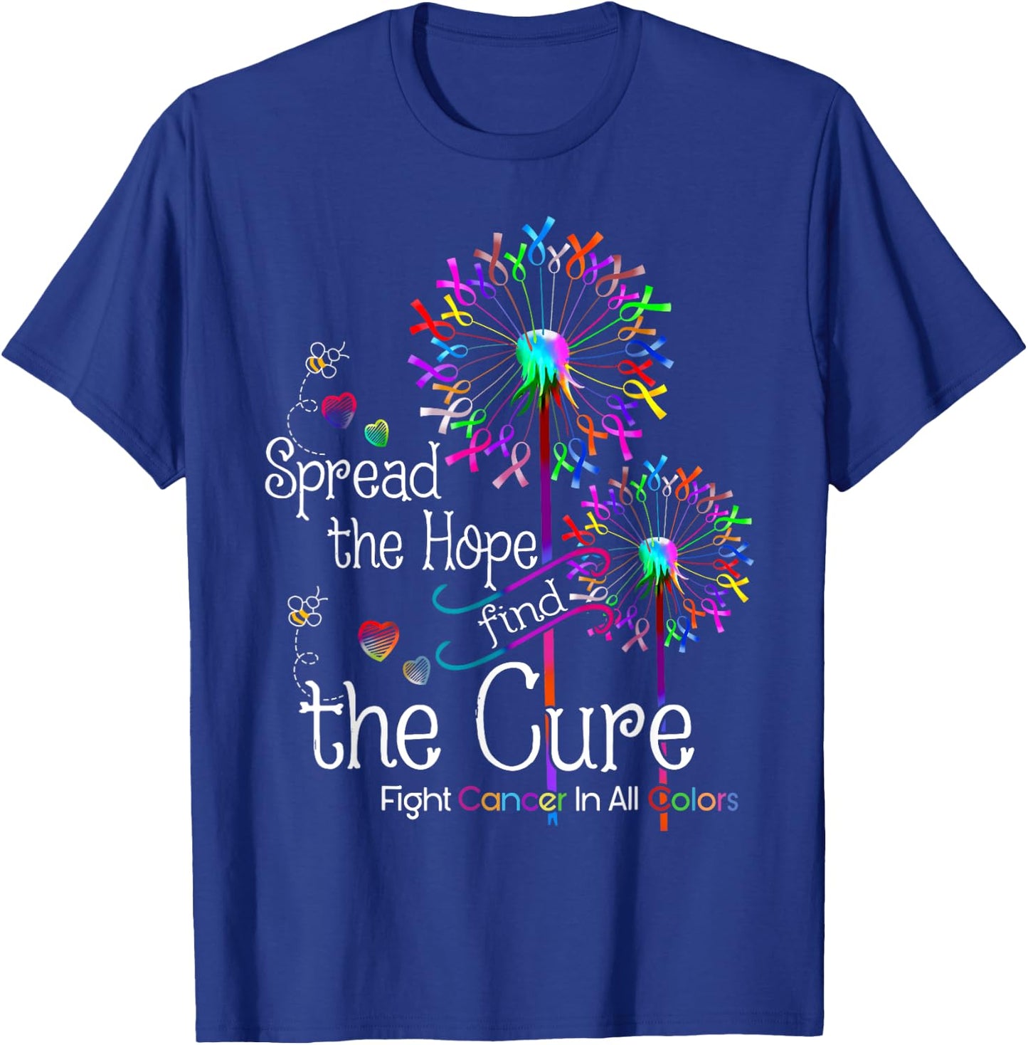 Fight Cancer In All Color Spread-Hope Find A Cure T-Shirt - T-Shirt | Royal