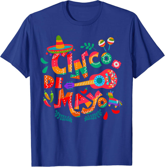Cinco De Mayo Mexican Fiesta celebrate 5 De Mayo May 5 T-Shirt - T-Shirt | Royal