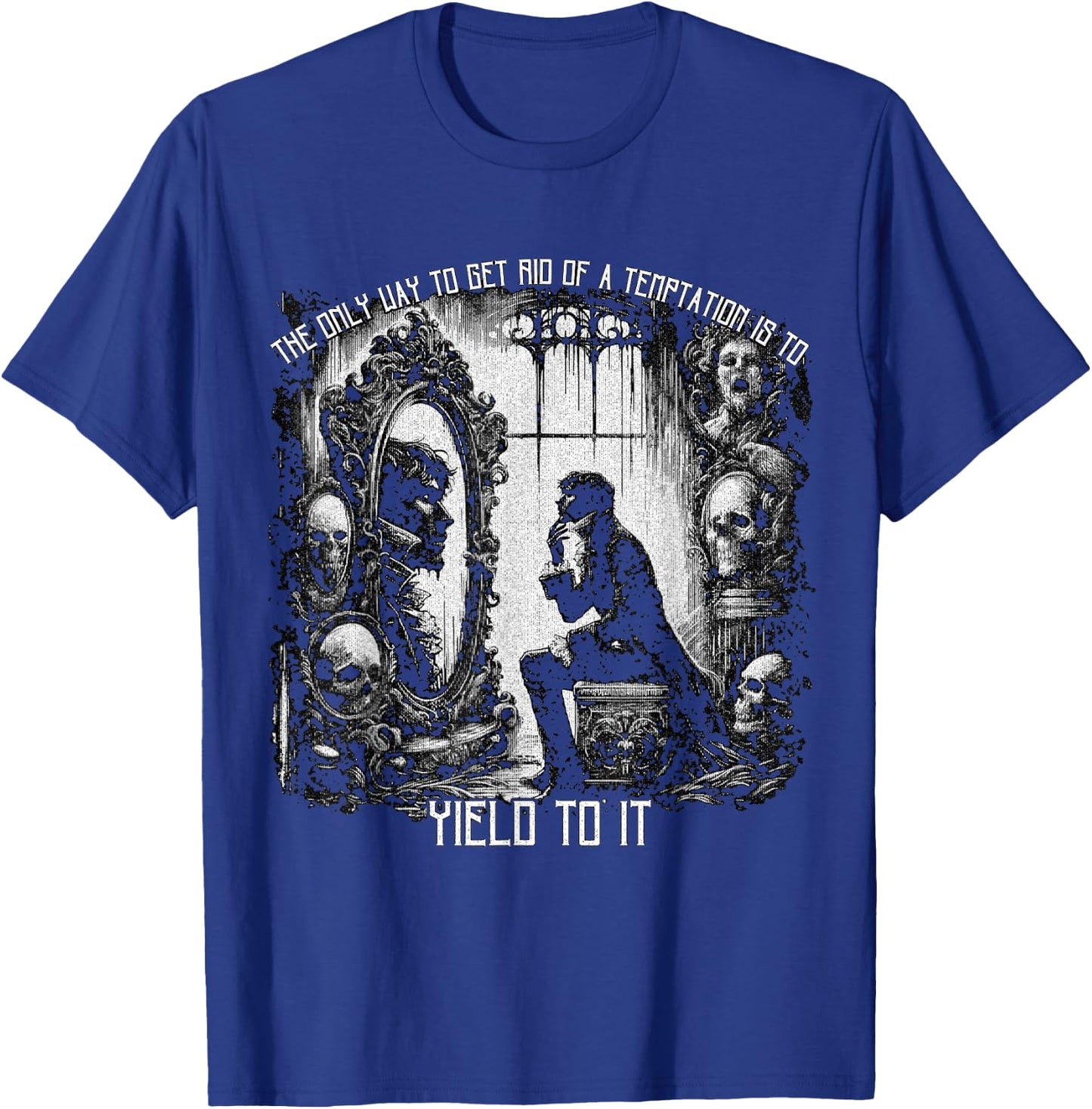 Oscar Wilde Dorian Gray Quote Yield Temptation Dark Academia T-Shirt - T-Shirt | Royal