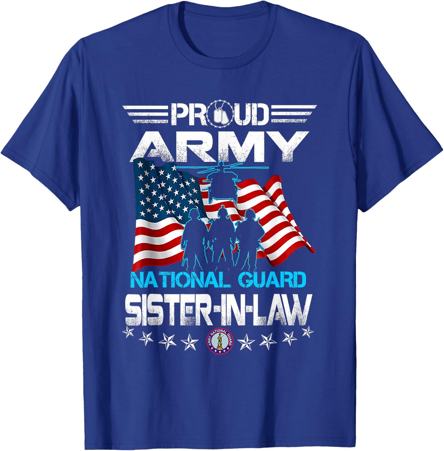 Proud Army National Guard Sister-In-Law Veterans Day T-Shirt - T-Shirt | Royal