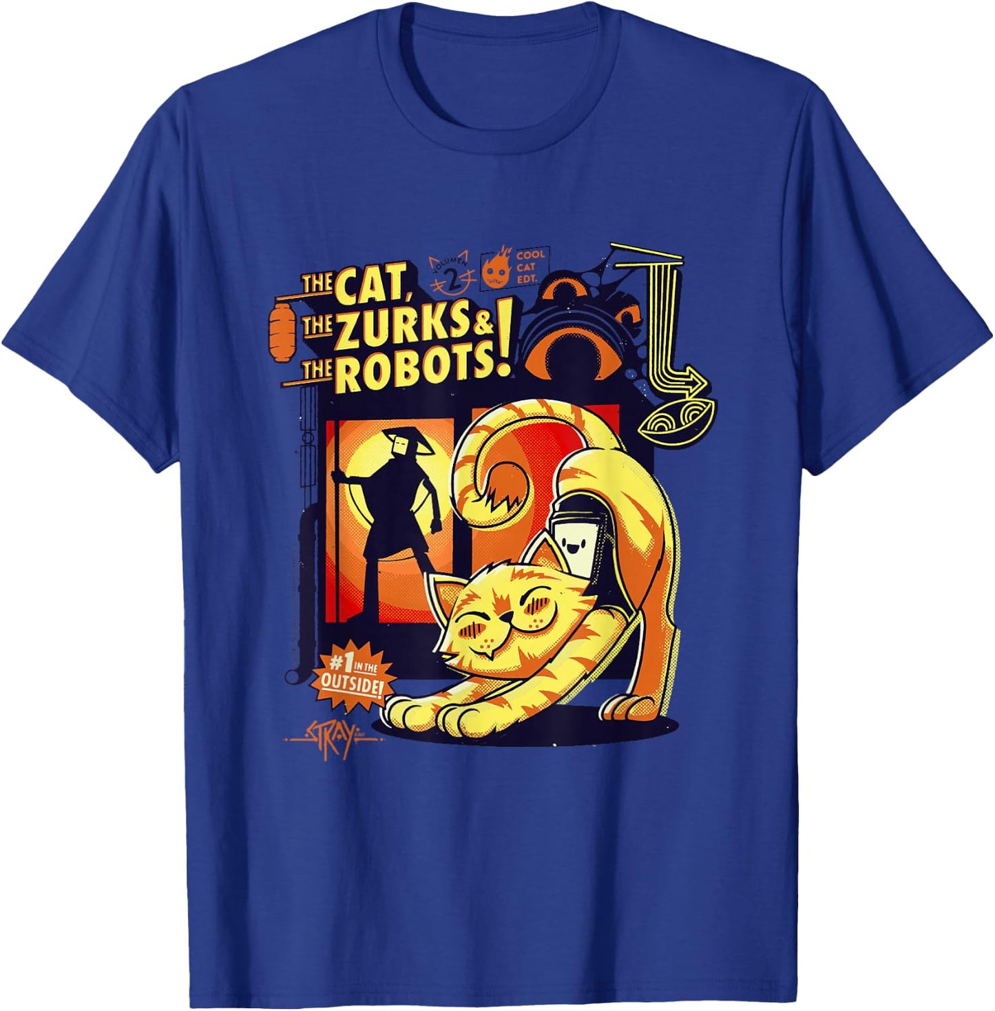 Stray Cats, Zurks, and Robots Video Game T-Shirt - T-Shirt | Royal