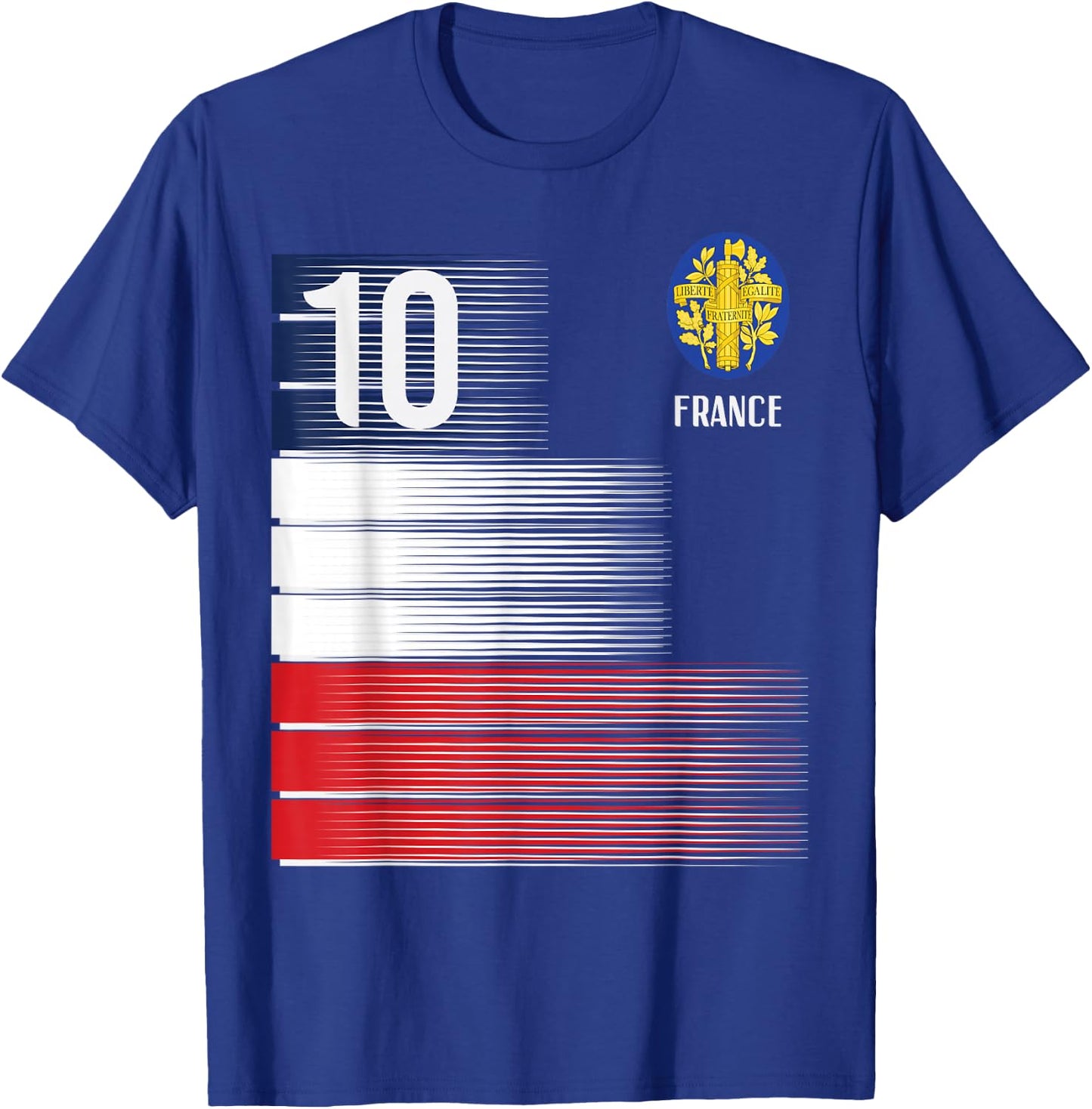 France Flag Number 10 French Soccer Men Women Boys Girl Kids T-Shirt - T-Shirt | Royal