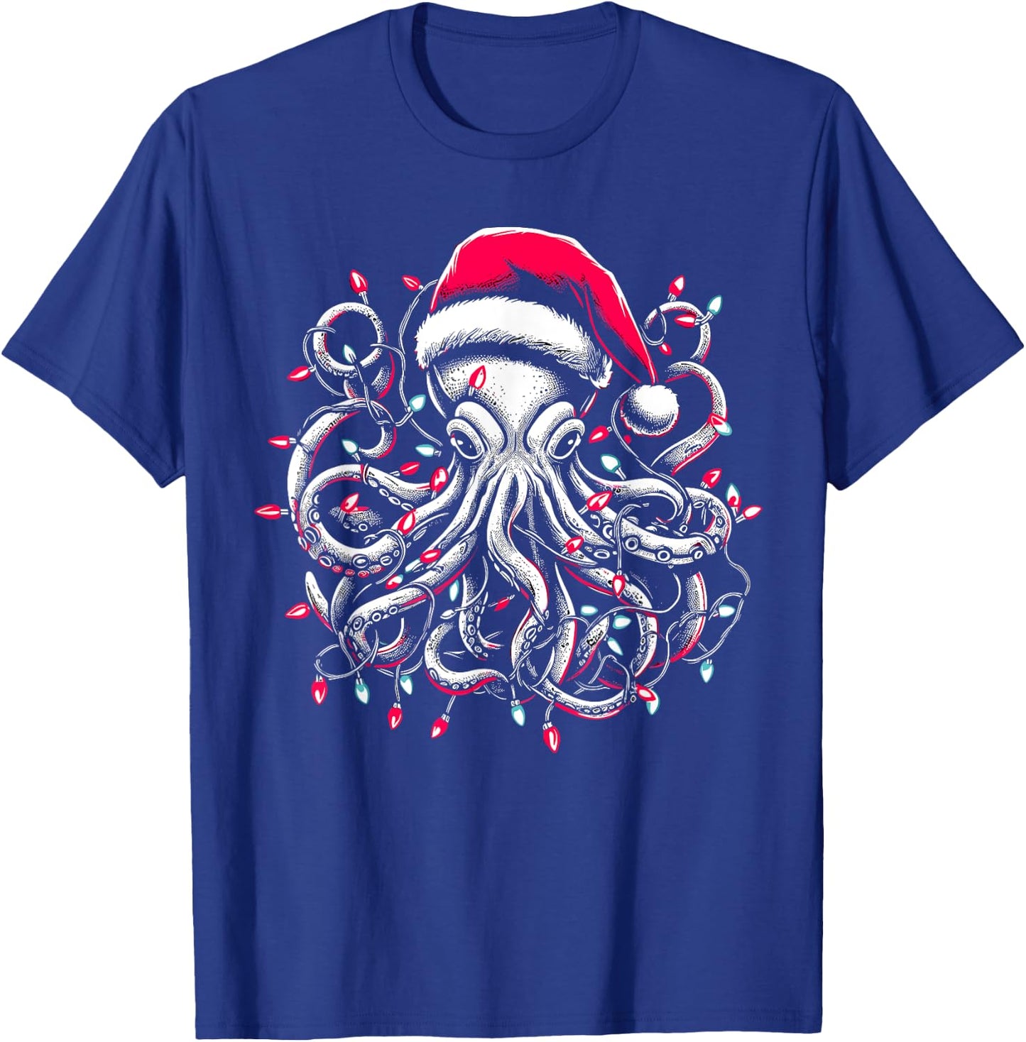 Octopus Christmas Lights Octopus Lover Men Women T-Shirt - T-Shirt | Royal