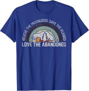 Save Love Rescue the Mistreated Cute Animals Rescue Dog T-Shirt - T-Shirt | Royal