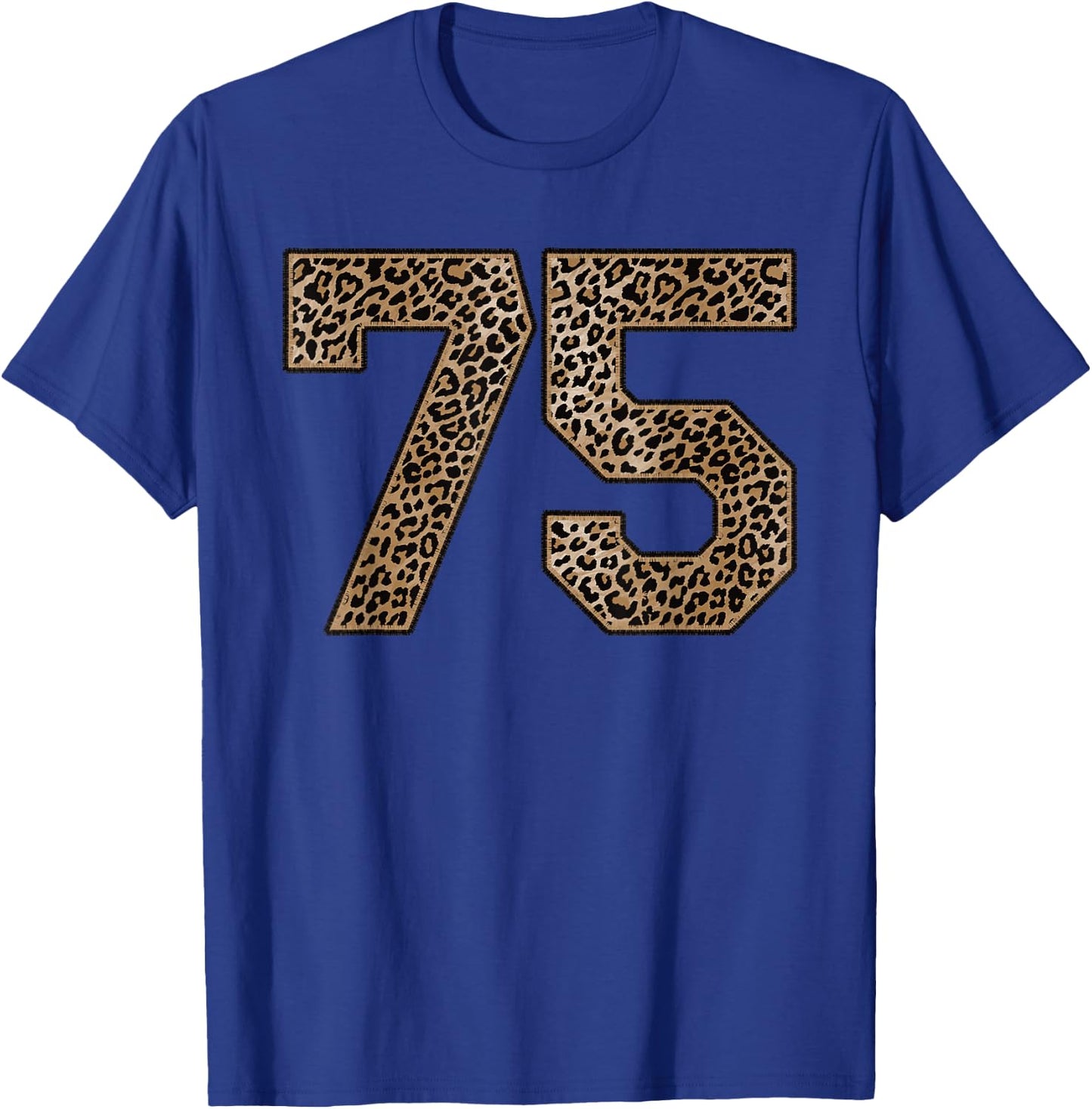 Leopard Number 75 Athlete Sports Jersey Supporter Fanwear T-Shirt - T-Shirt | Royal