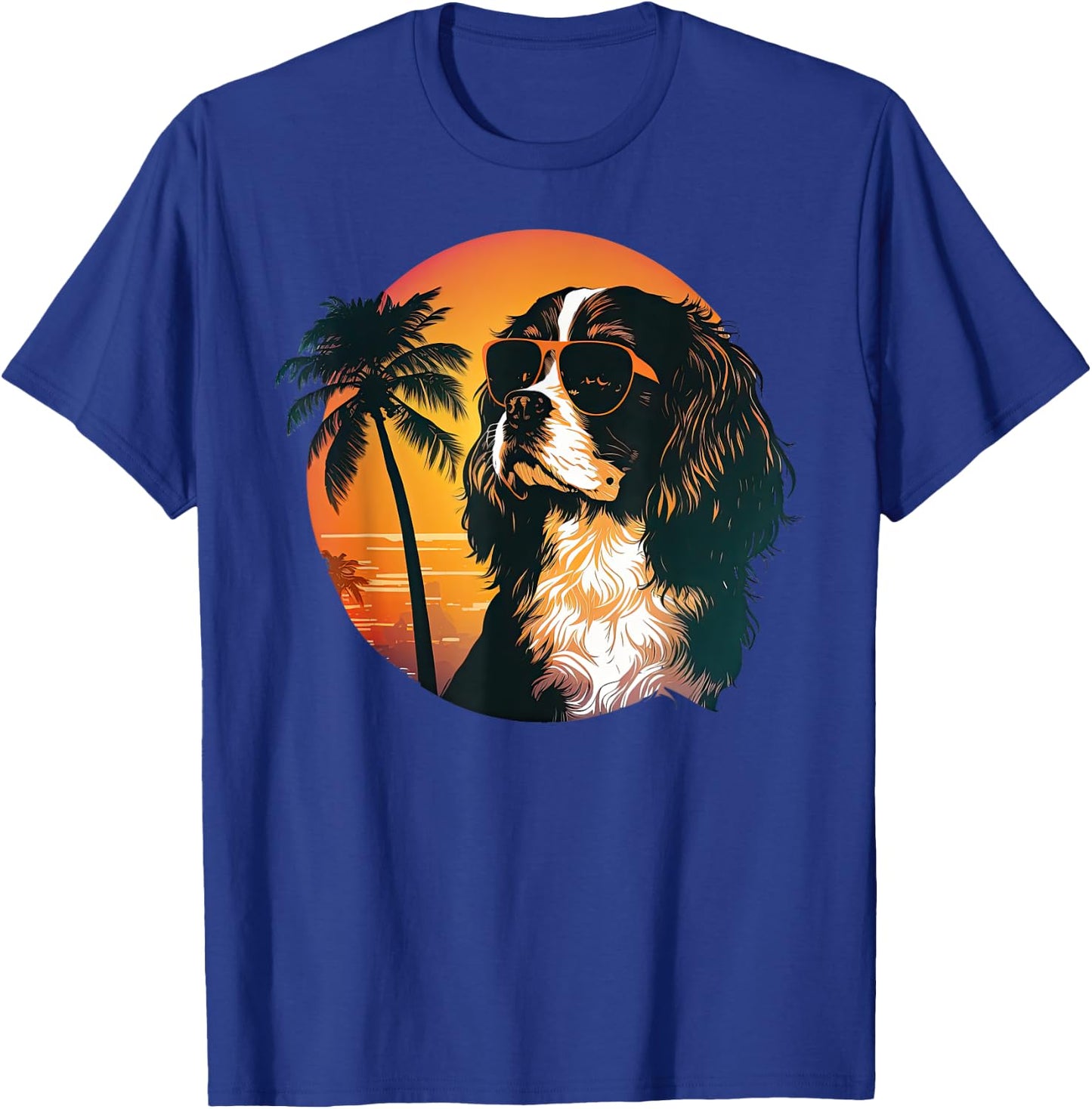 Funny Cavalier King Charles Spaniel Cute Cool Sunglasses T-Shirt - T-Shirt | Royal