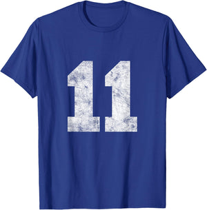 Vintage Lucky Number 11 Birthday Sports Player Team Athlete T-Shirt - T-Shirt | Royal