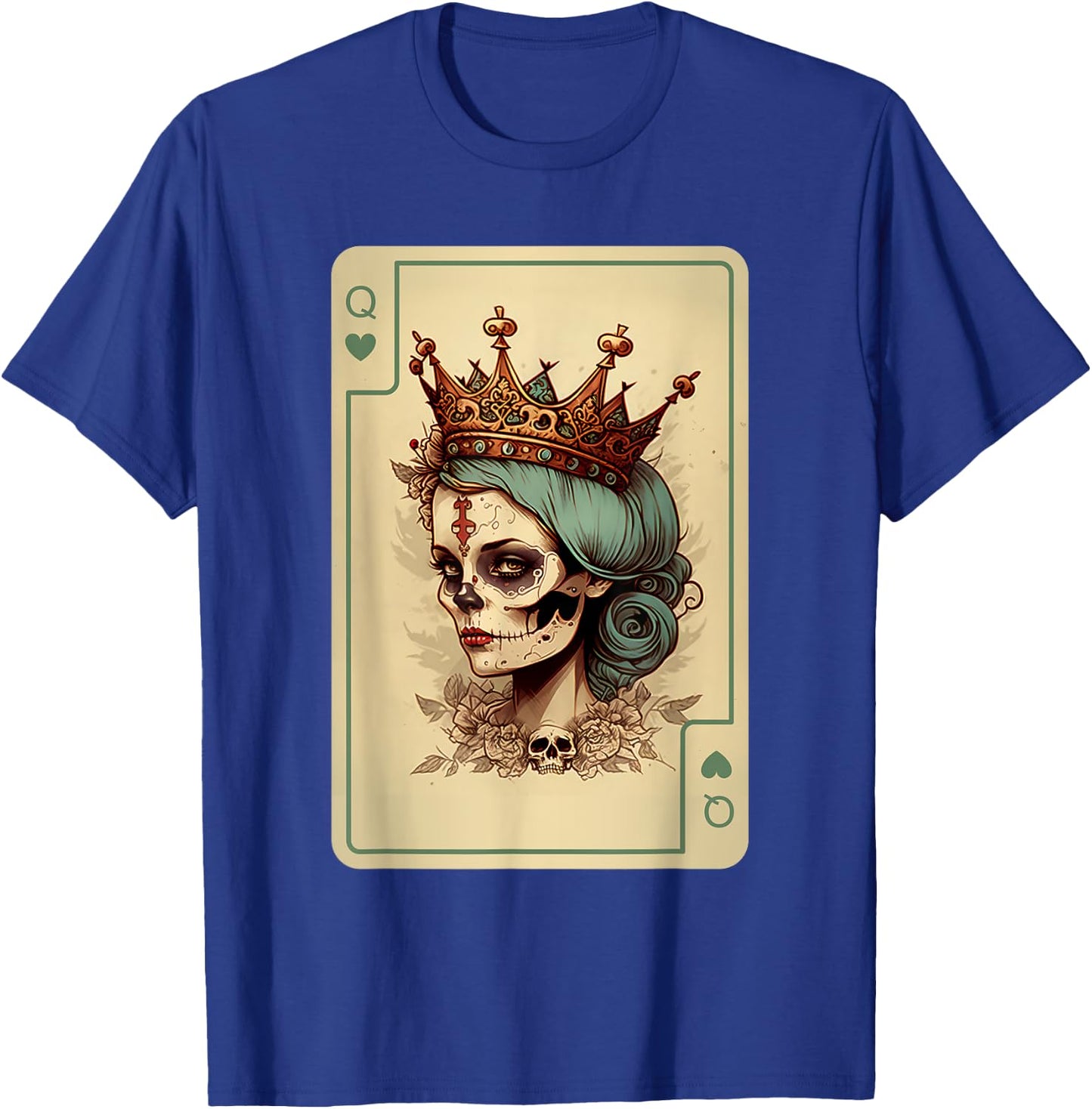 Queen of Hearts Gothic Poker Card Game Halloween Creepy T-Shirt - T-Shirt | Royal