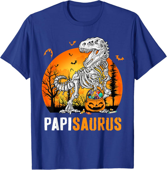 Papisaurus Dinosaur Skeleton Halloween Papi Saurus T-Shirt - T-Shirt | Royal