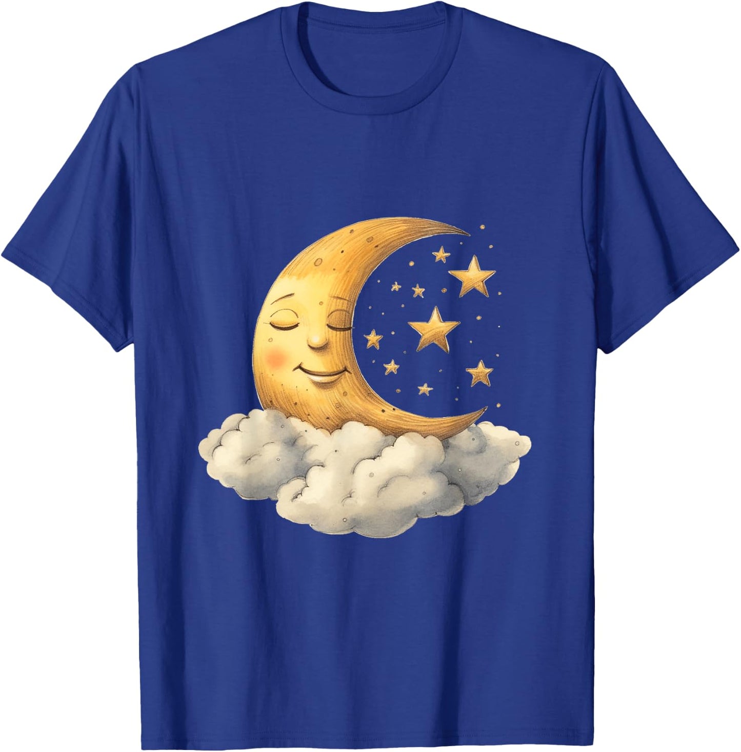 Sleepy Moon Stars Cloud Funny Pjs Pajamas Cute Kids Sleeping T-Shirt - T-Shirt | Royal