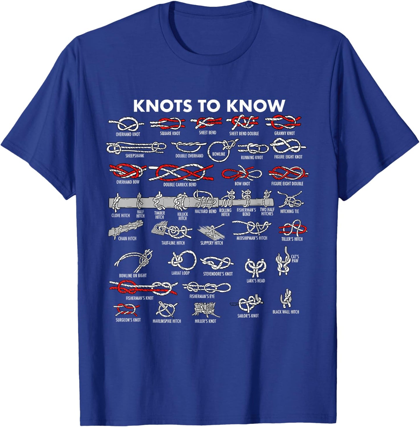 Knots To Know Camping Boys Girls Knots T-Shirt - T-Shirt | Royal