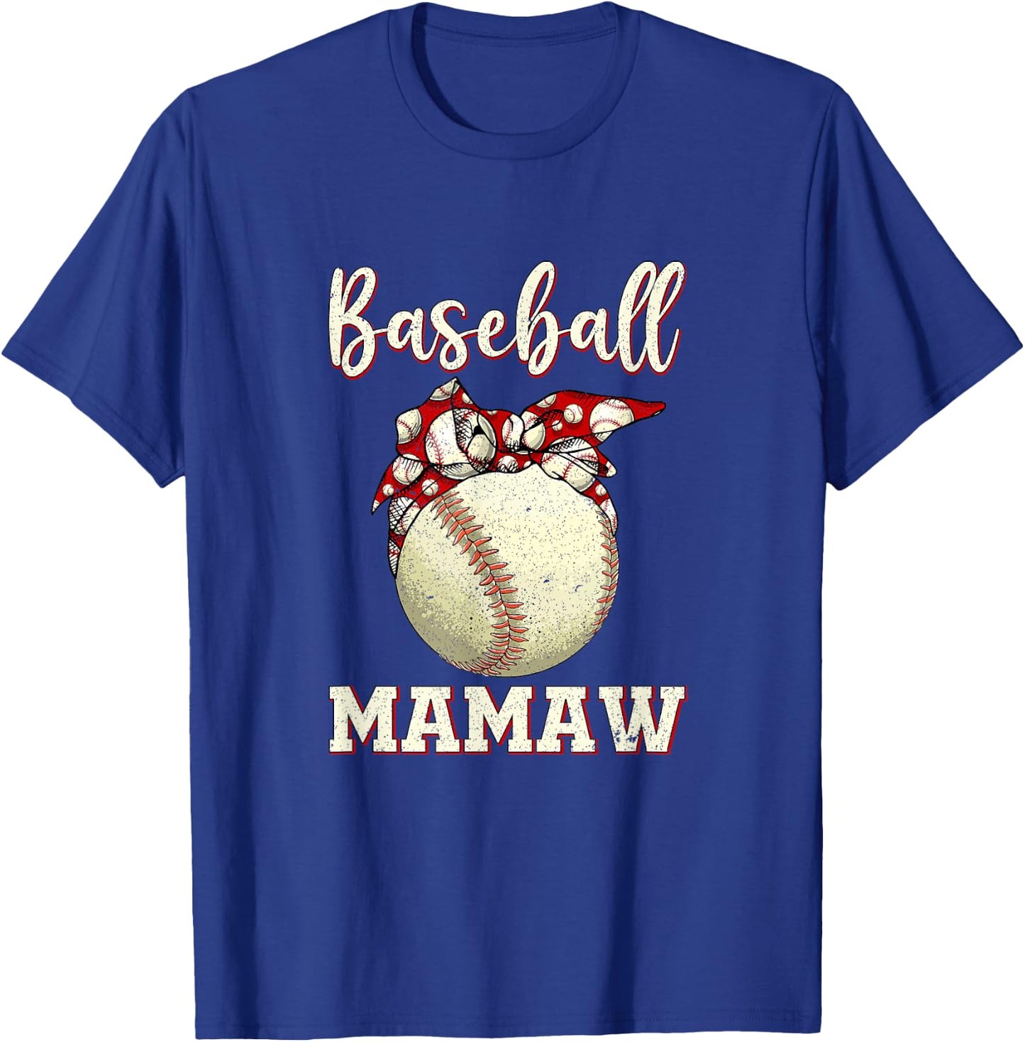 Vintage Baseball Mamaw Softball Leopard Mother's Day T-Shirt - T-Shirt | Royal