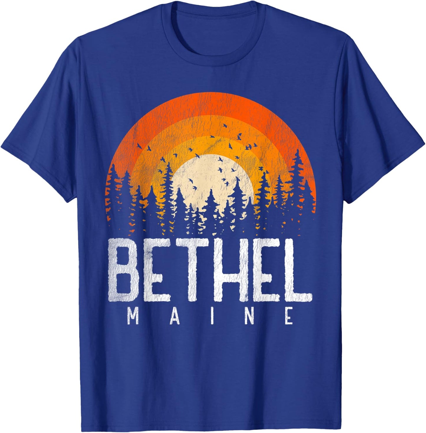 Bethel Maine ME Shirt Retro Style Vintage 70s 80s 90s Gift T-Shirt - T-Shirt | Royal