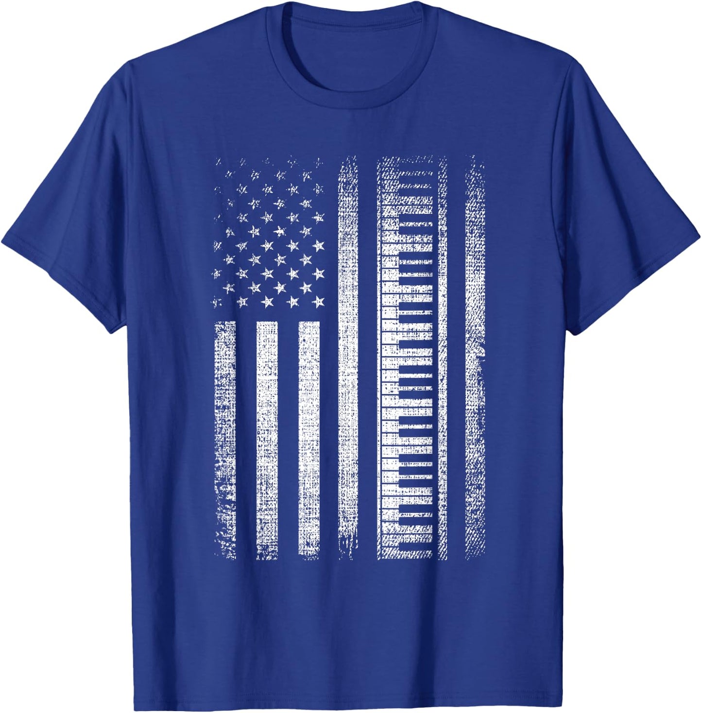 Patriotic Keyboard Player Keyboardist Keyboarder USA Flag T-Shirt - T-Shirt | Royal