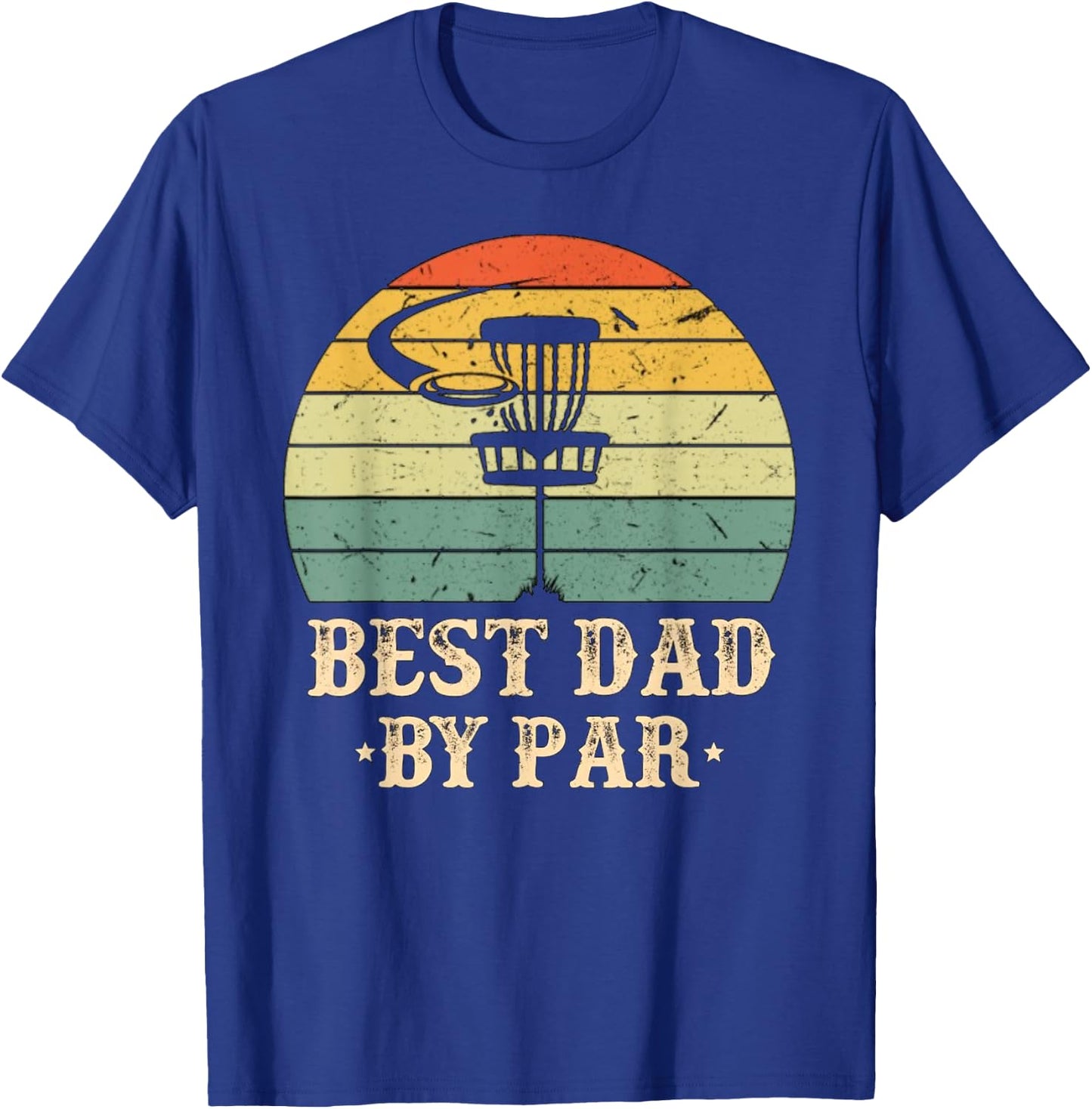 Vintage Best Dad By Par Disc Golf Fathers Day T-Shirt - T-Shirt | Royal