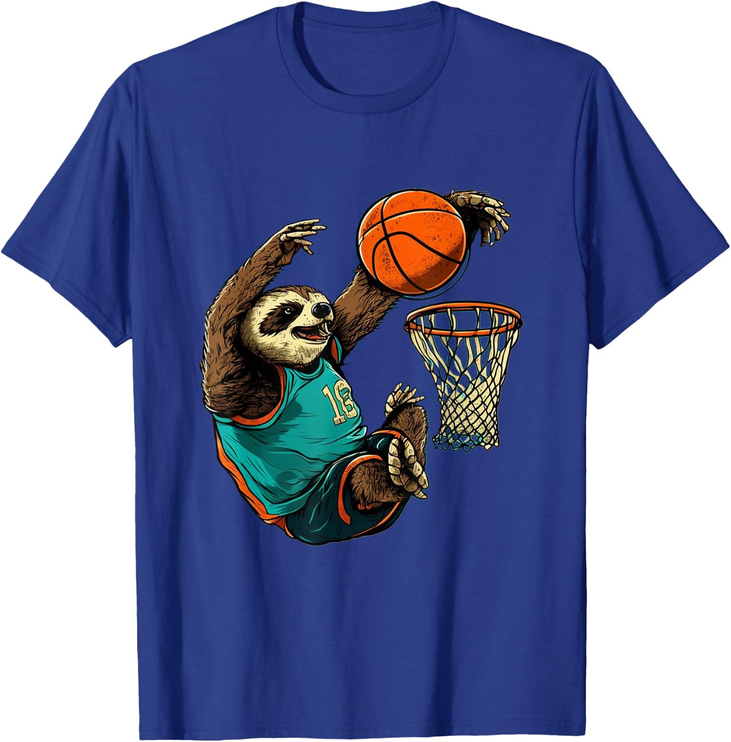 Basketball Sloth Bball Team Sport Funny Basketball Player T-Shirt - T-Shirt | Royal