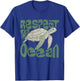 Respect The Ocean Turtle T-Shirt - T-Shirt | Royal