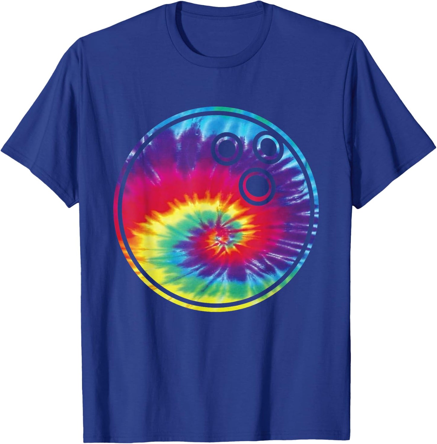 Bowling Tie Dye Rainbow Kids Boys Teenage Men Girls Gift Fun T-Shirt - T-Shirt | Royal