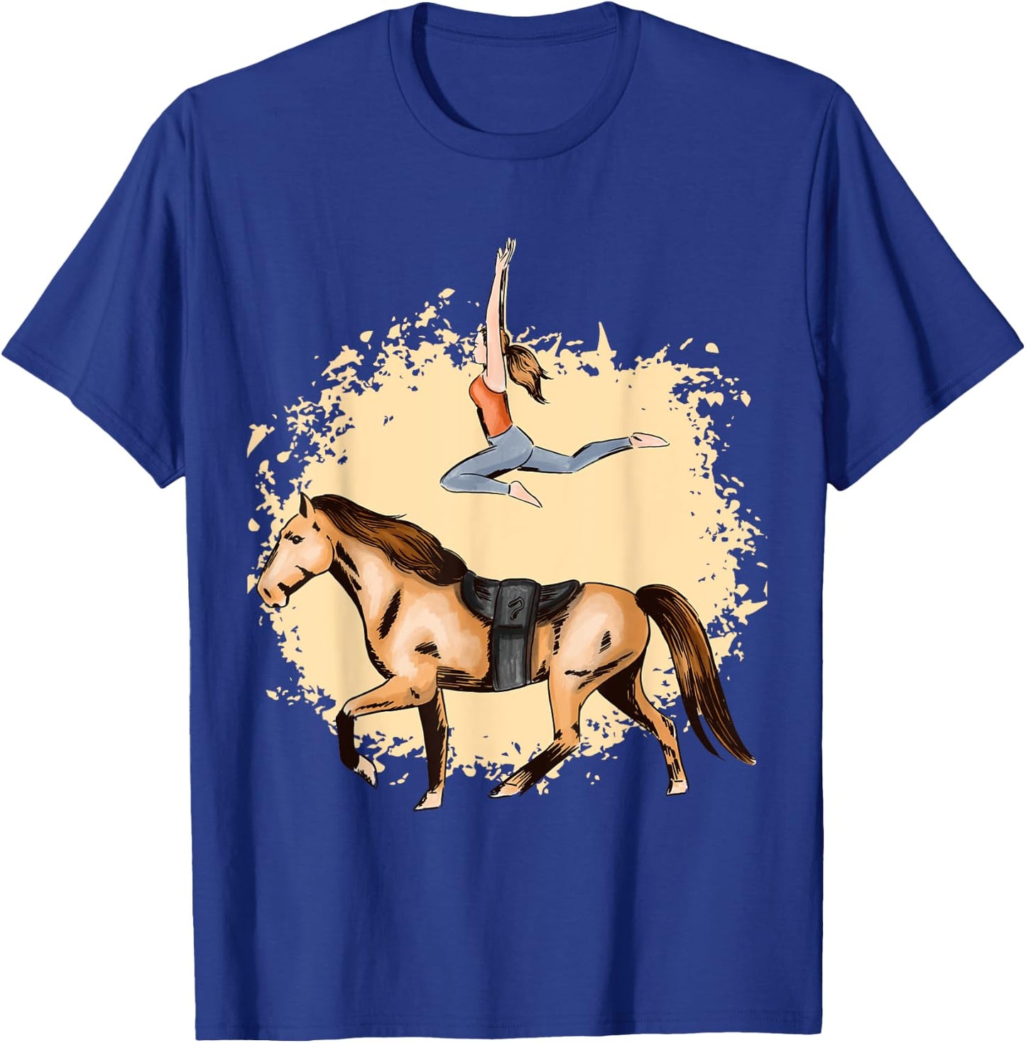 Horse Lovers Horseback Riding Trick Equestrian Saddle T-Shirt - T-Shirt | Royal