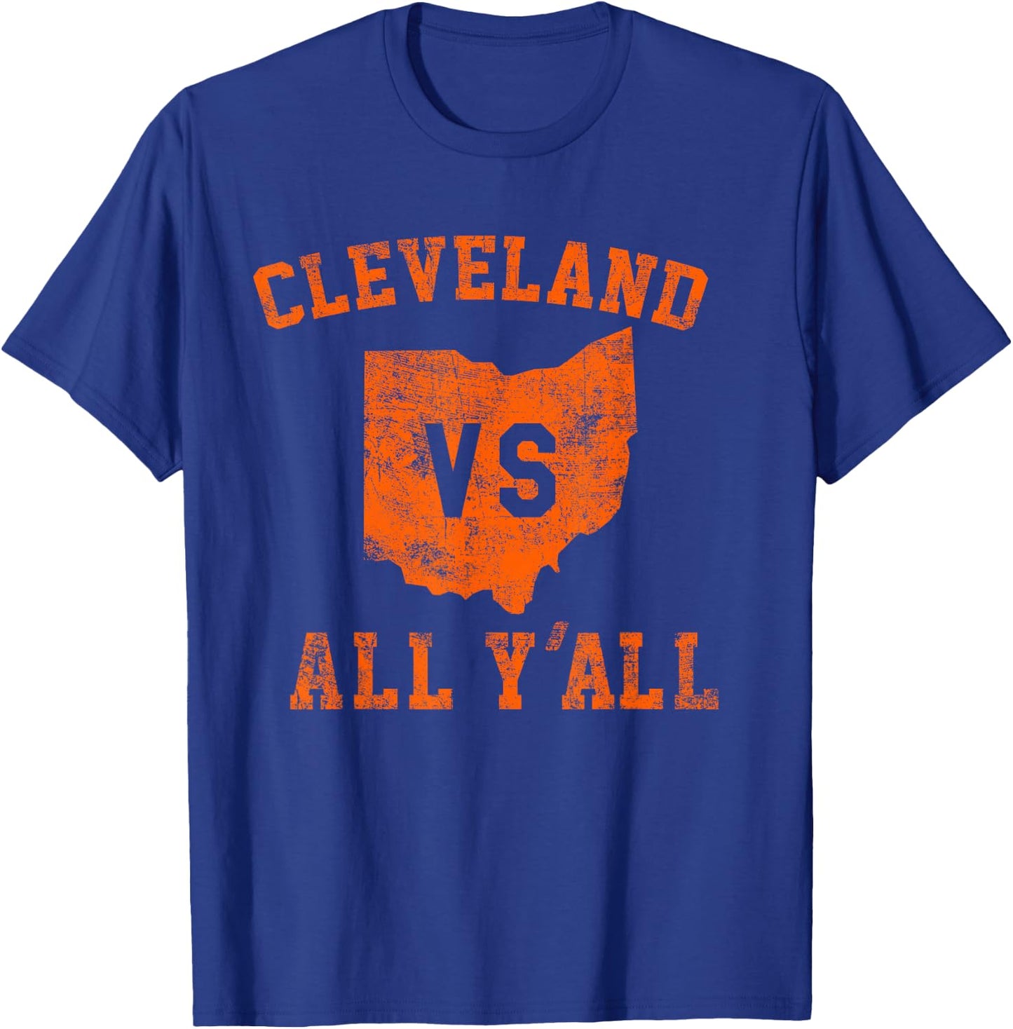 Cleveland vs All Yall for Y'All Vintage CLE Ohio T-Shirt - T-Shirt | Royal