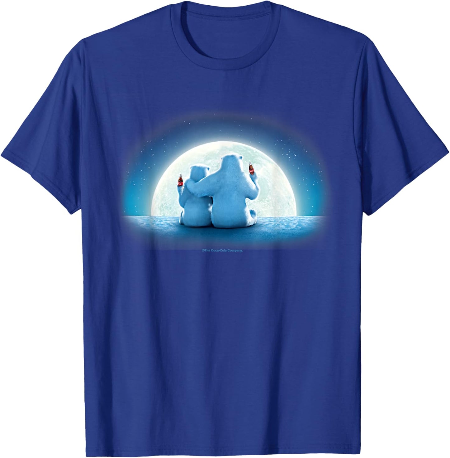 Coca-Cola Christmas Polar Bears Moonlight Portrait T-Shirt - T-Shirt | Royal
