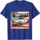 WW2 Airplanes American US Flag T-Shirt - T-Shirt | Royal