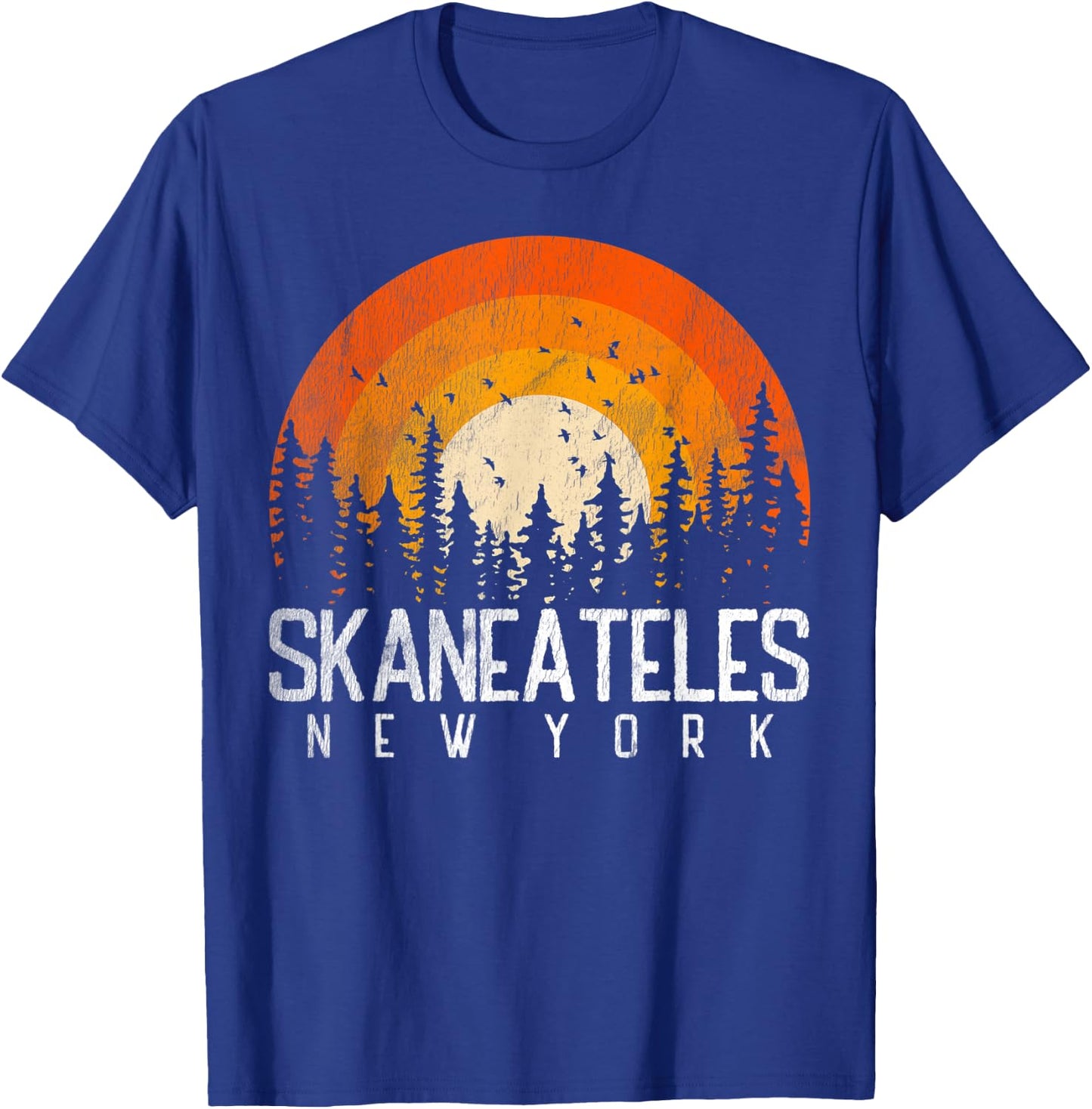 Skaneateles New York NY Shirt Retro Vintage 70s 80s 90s Gift T-Shirt - T-Shirt | Royal