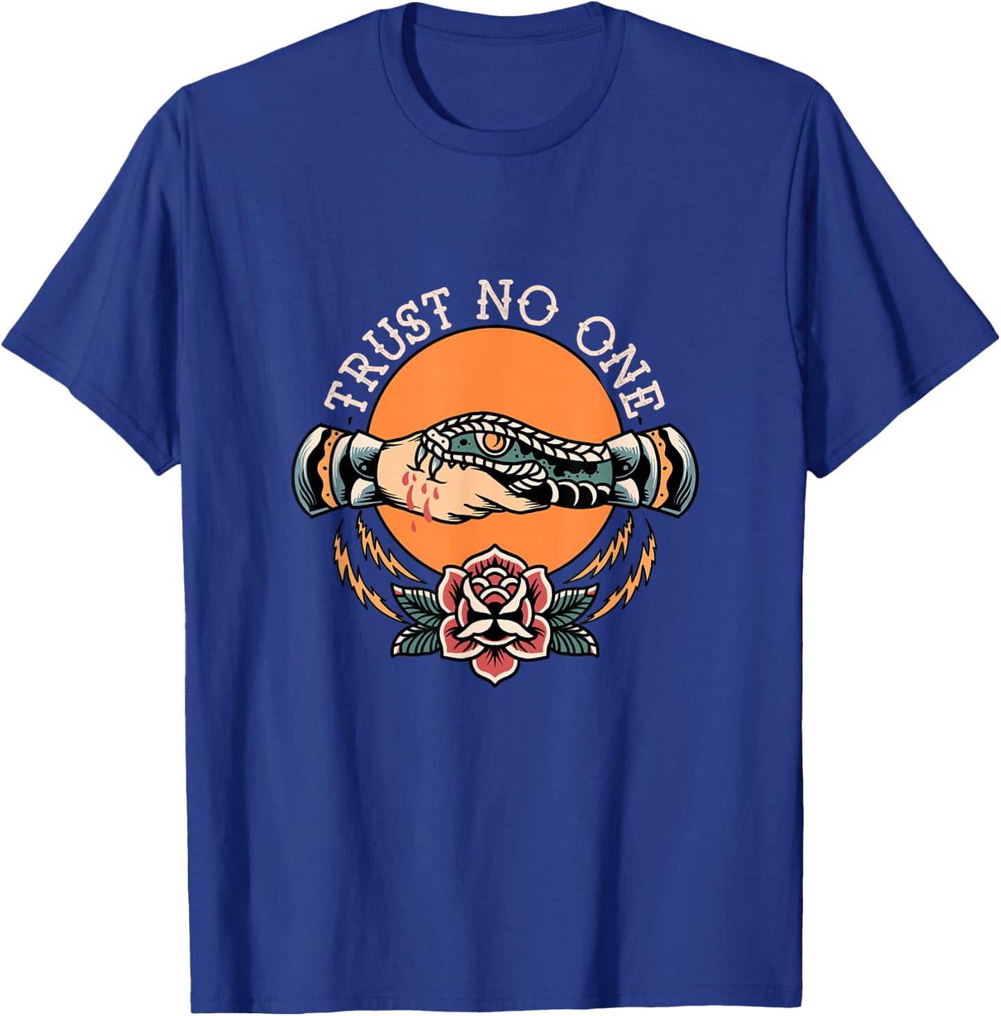 Do not trust anyone handshake snake traditional T-Shirt - T-Shirt | Royal