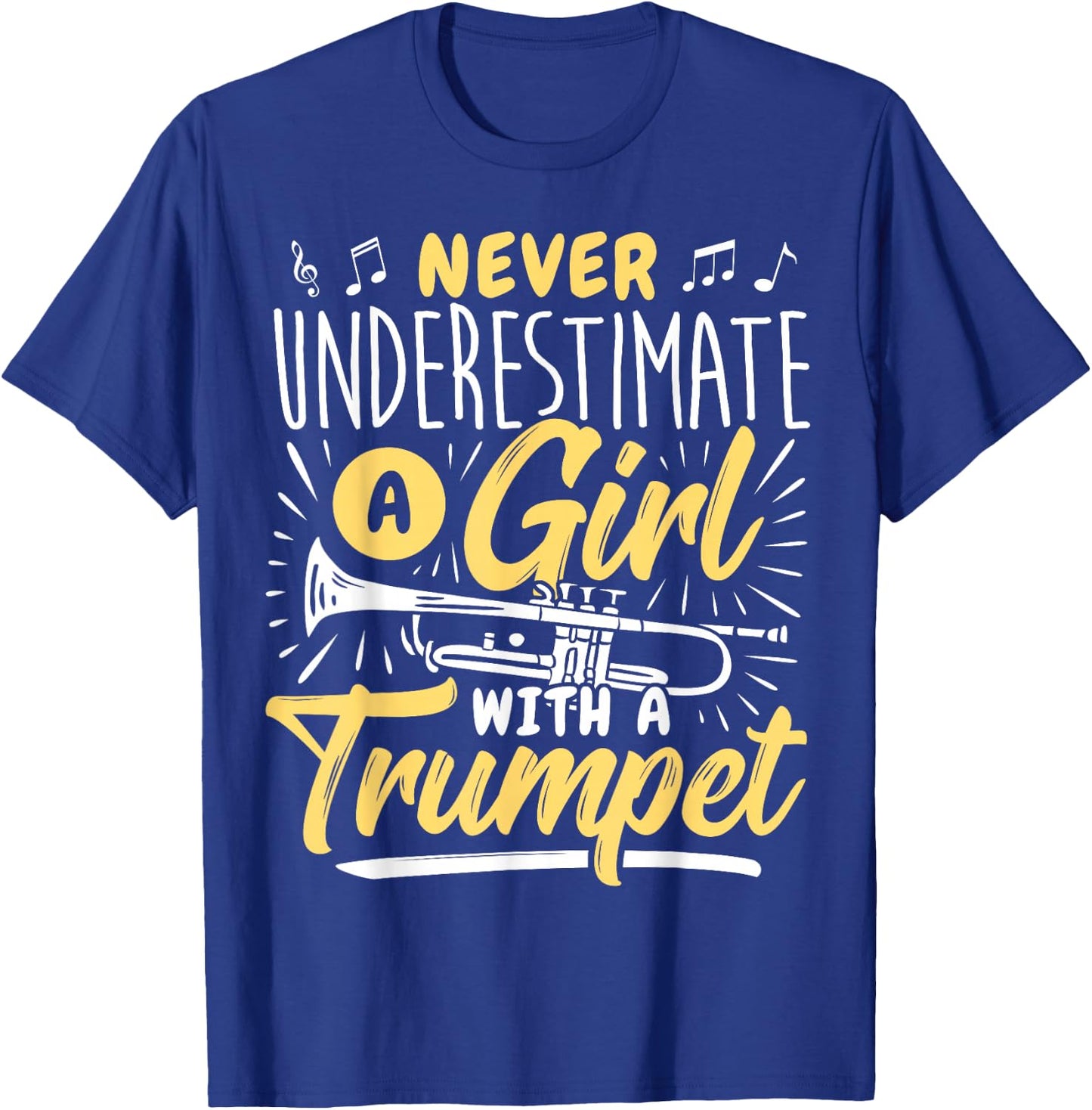 Woman Trumpet Player Girl Trumpet Lady Trumpeter T-Shirt - T-Shirt | Royal