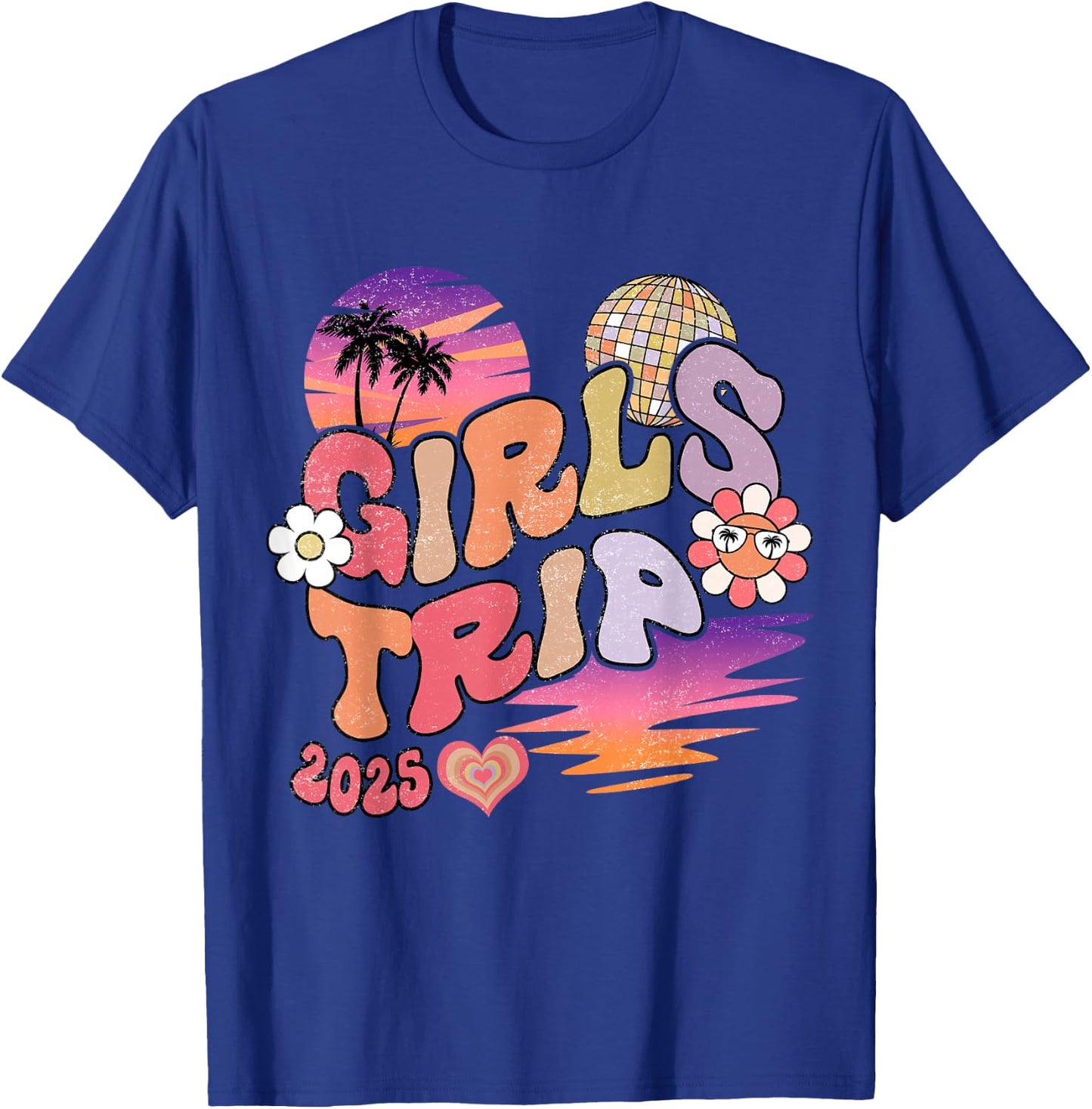 Girls Trip 2025 Retro Summer Vacation Besties T-Shirt - T-Shirt | Royal