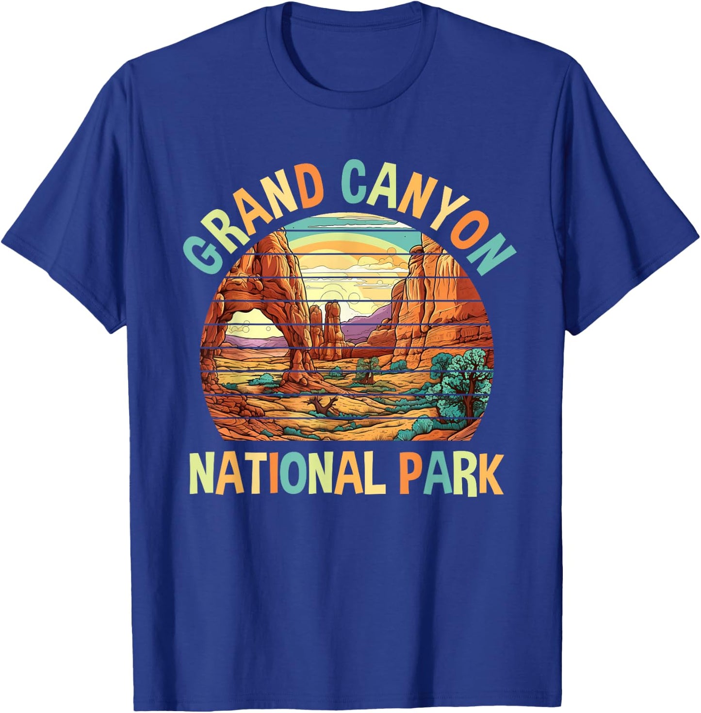 Retro Grand Canyon National Park Shirt Arizona US Hiking T-Shirt - T-Shirt | Royal