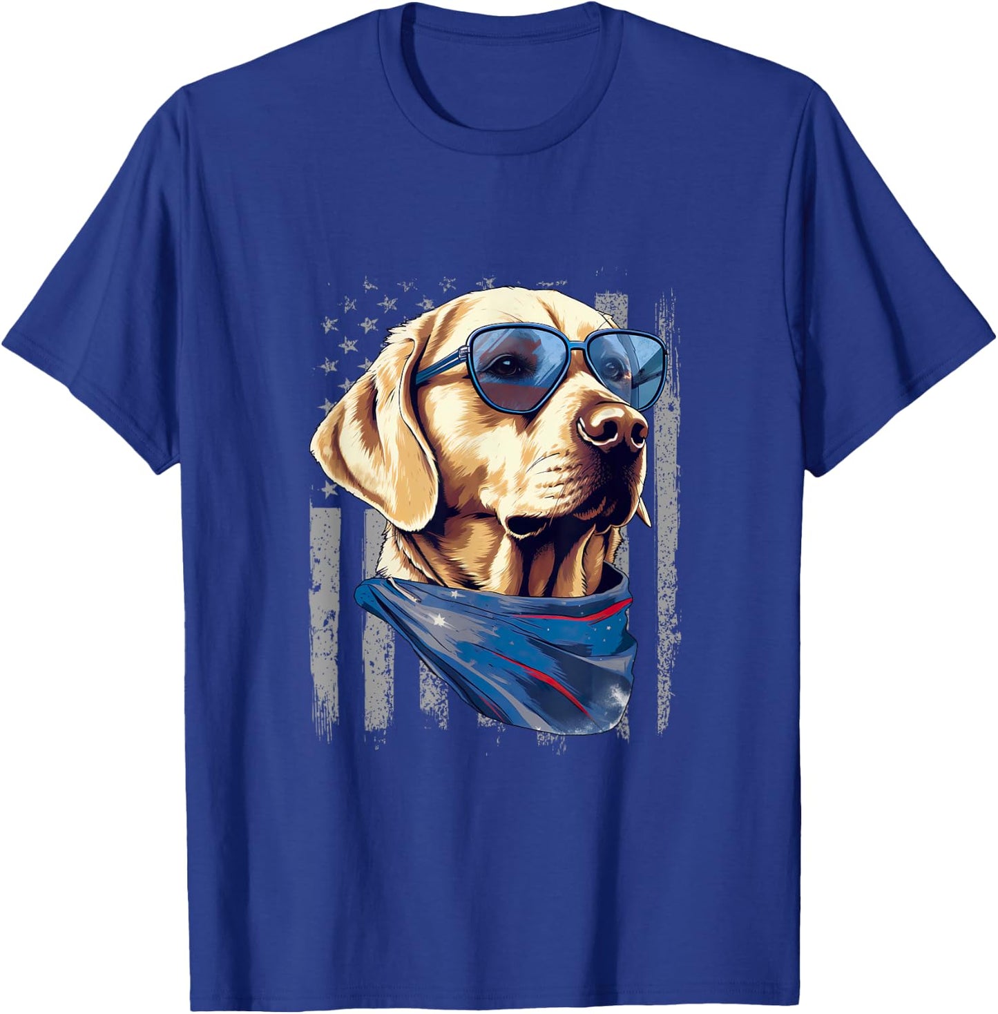 American Flag Yellow Labrador 4th Of July USA Yellow Lab T-Shirt - T-Shirt | Royal