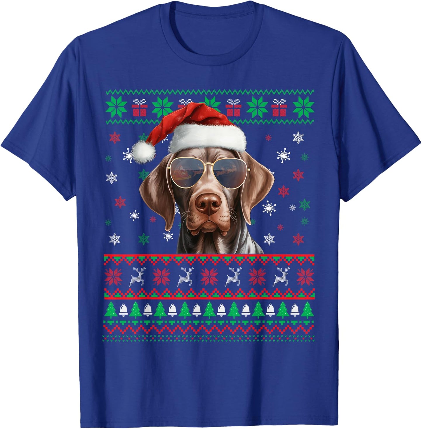 Christmas Pajama Matching German Shorthaired Pointer Xmas T-Shirt - T-Shirt | Royal