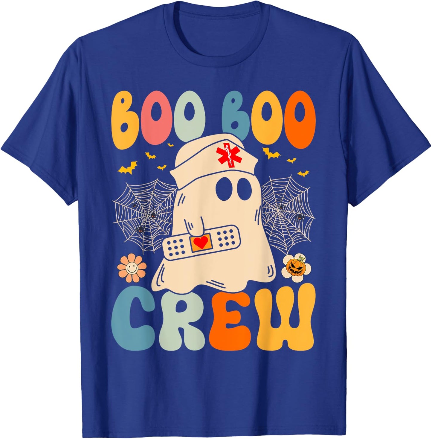 Groovy Boo Boo Crew Nurse Funny Ghost Halloween Nurse Women T-Shirt - T-Shirt | Royal