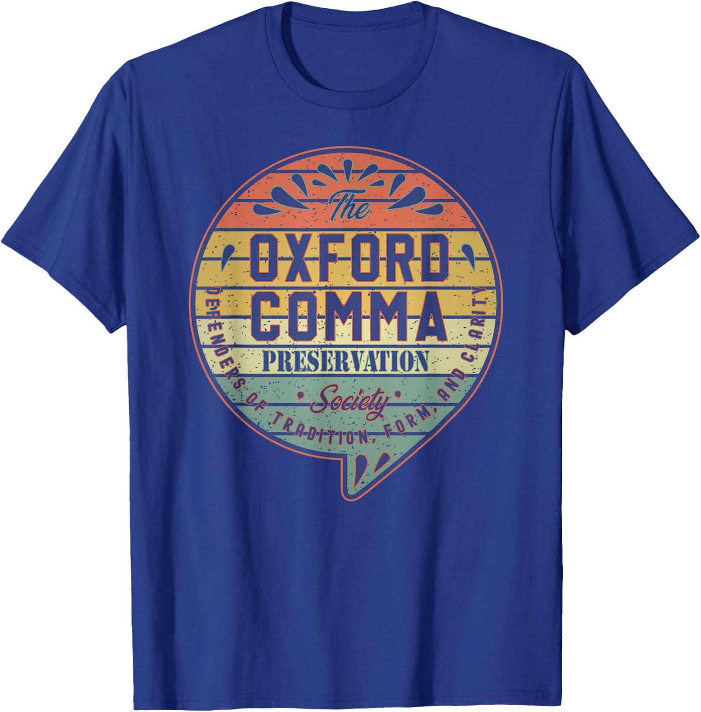 The Oxford Comma Preservation Society Team Oxford Vintage T-Shirt - T-Shirt | Royal