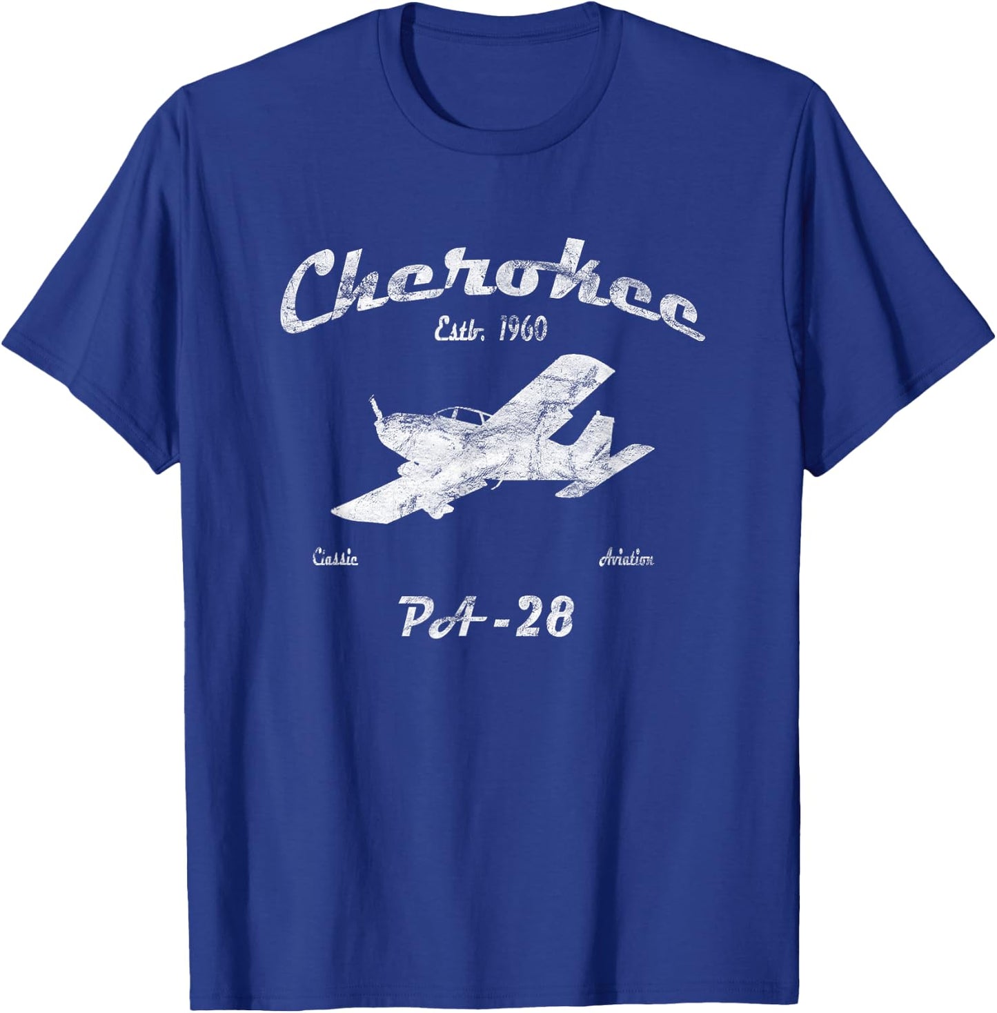 PA28 Cherokee Airplane "Since 1960" Classic Aviation Pilot T-Shirt - T-Shirt | Royal