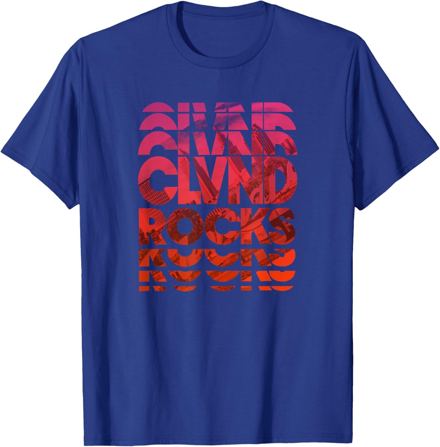 Cleveland Ohio CLVND ROCKS design T-Shirt - T-Shirt | Royal