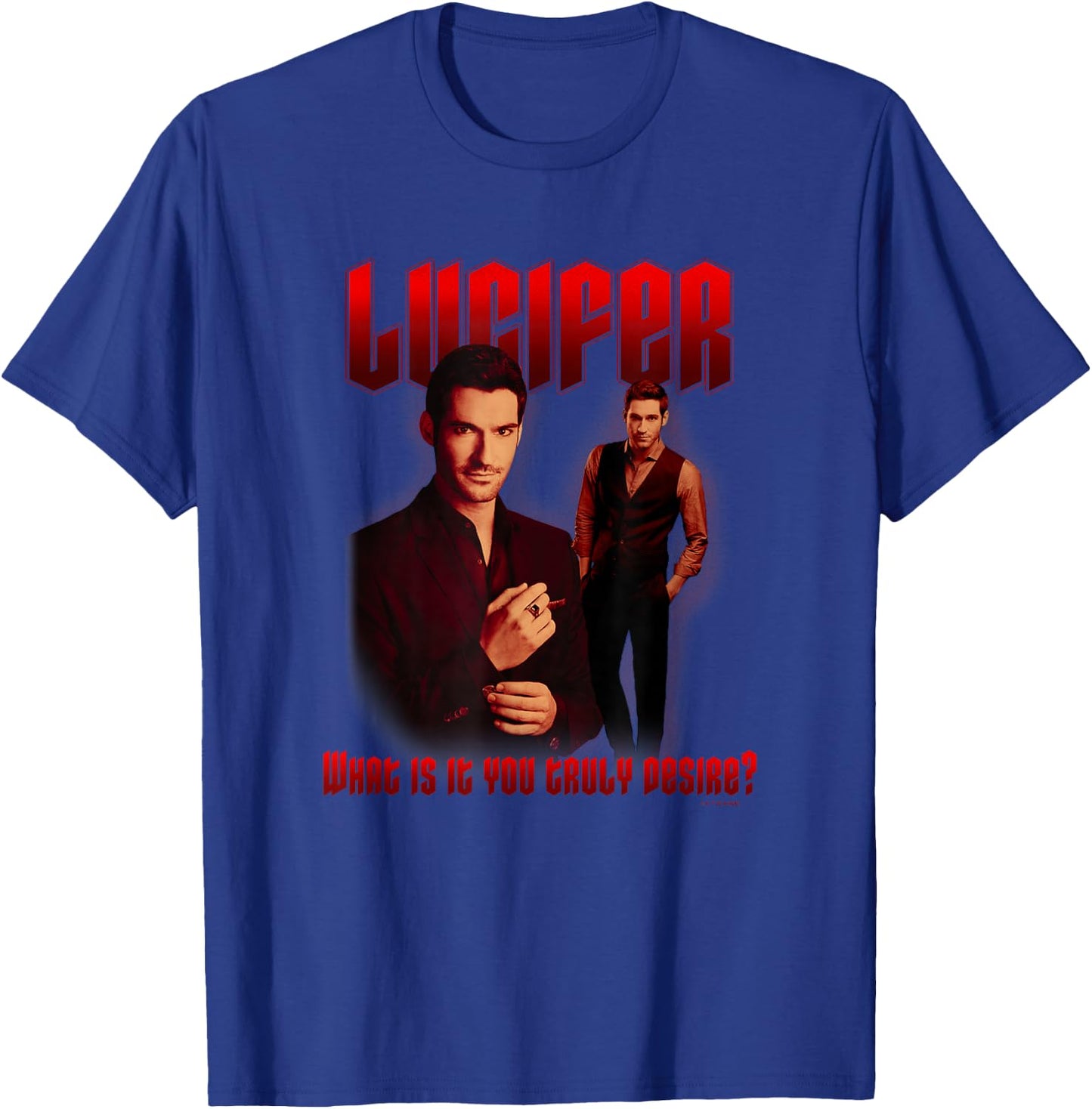 Lucifer What Is It That You Truly Desire Devilish Poster T-Shirt - T-Shirt | Royal