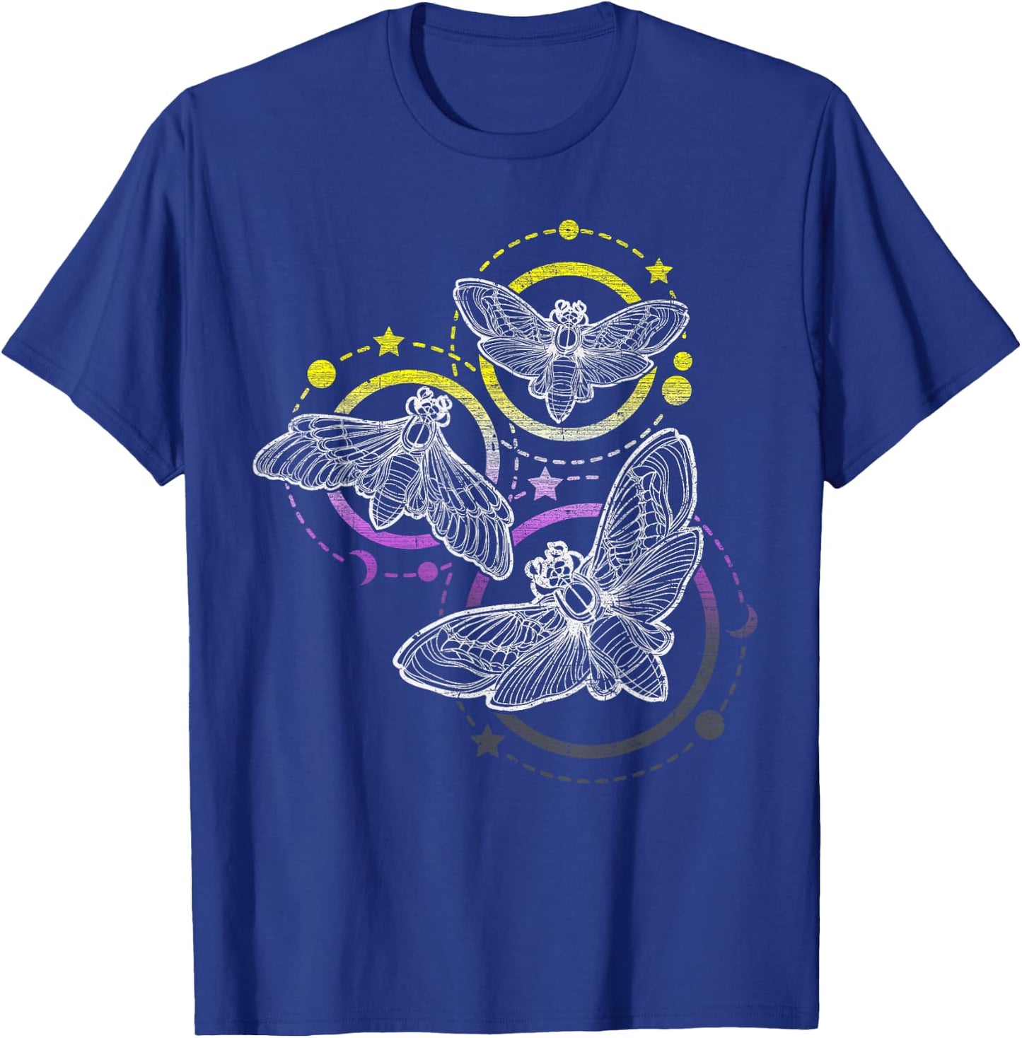 Nonbinary Flag Colors, Occult Butterflies T-Shirt - T-Shirt | Royal