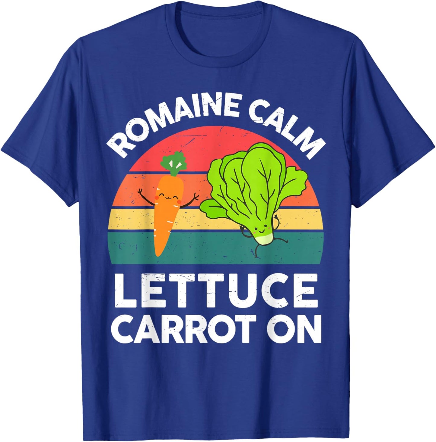 Funny Vegan Romaine Calm Lettuce Carrot On Garden Vegetable T-Shirt - T-Shirt | Royal