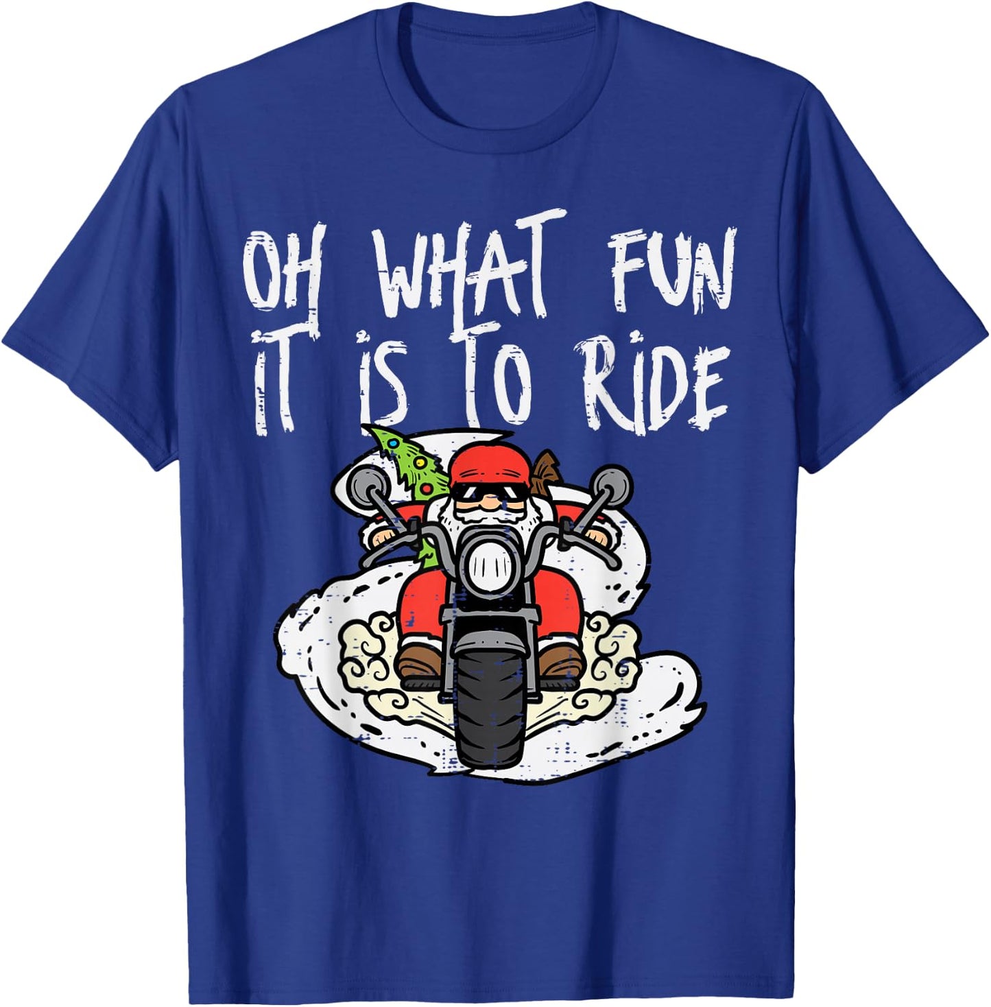 Christmas What Fun Is To Ride Biker Santa Xmas Men Boys Kids T-Shirt - T-Shirt | Royal