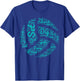 Volleyball Words Spike Dig Set Blue Teal Ball Design T-Shirt - T-Shirt | Royal
