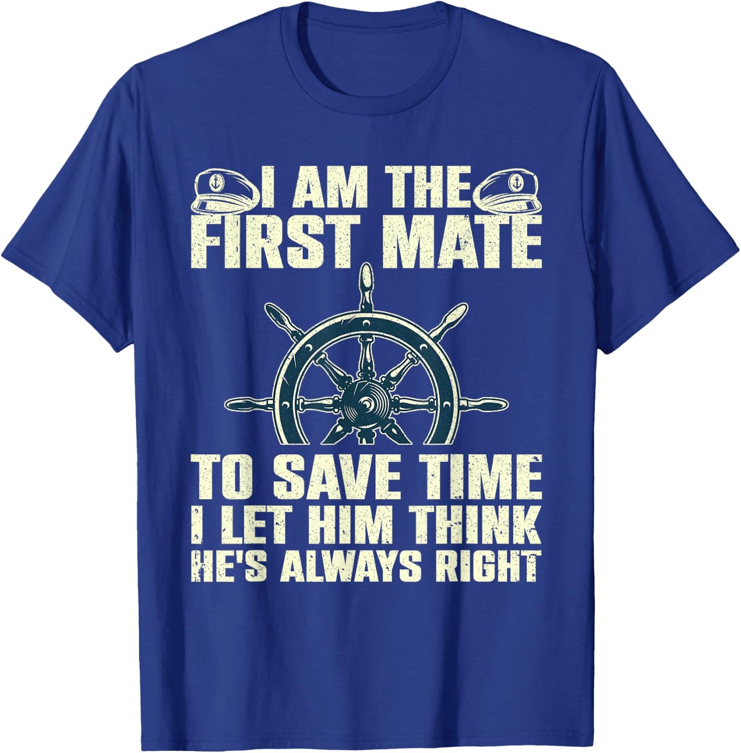 Funny First Mate Women Pontoon Boat Captain Boating T-Shirt - T-Shirt | Royal
