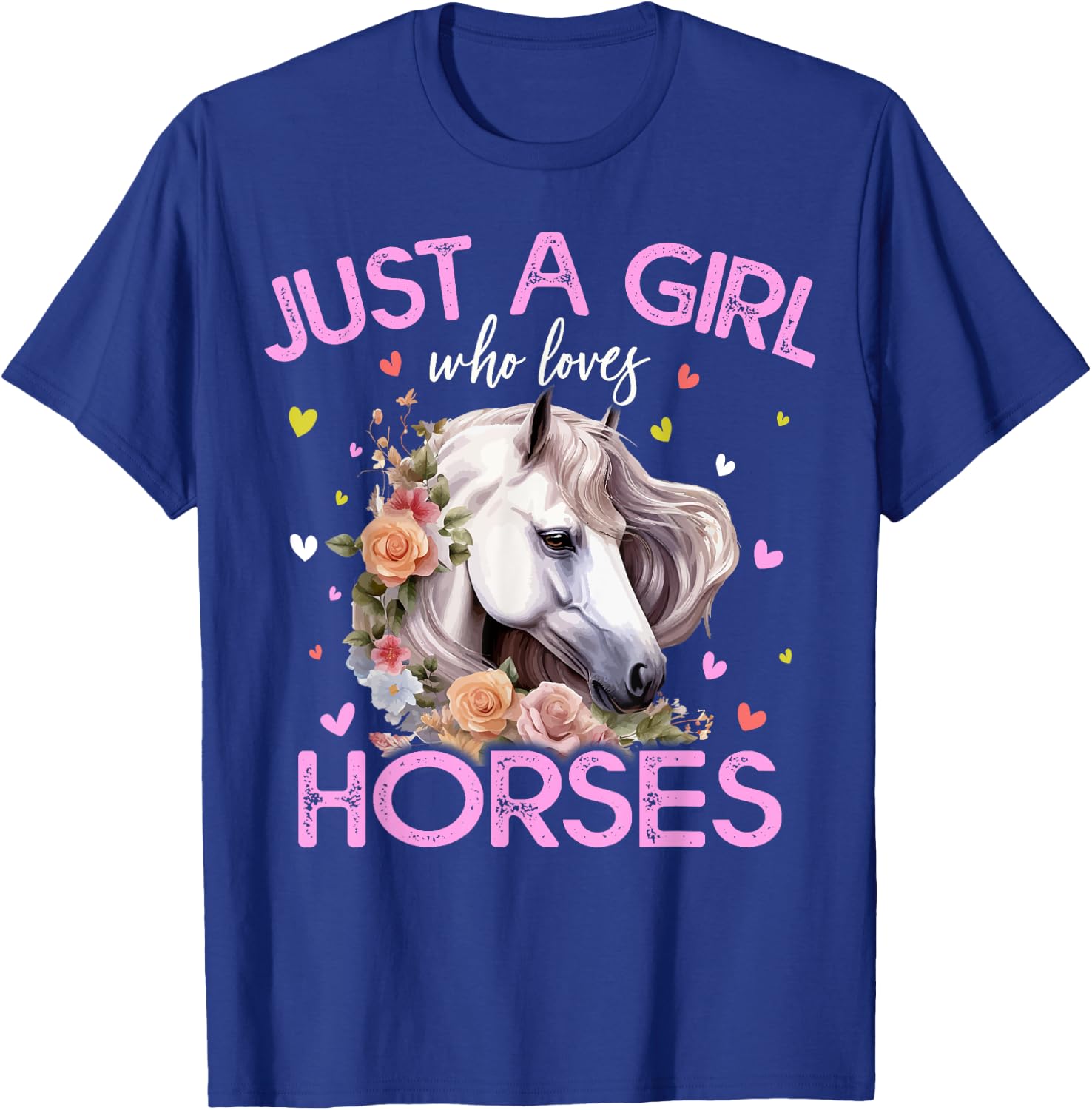 Just A Girl Who Loves Horses Girls T-Shirt - T-Shirt | Royal